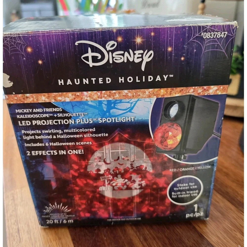 Disney Gemmy Haunted Holiday Kaleidoscope Silhouette LED Projection & Spotlight